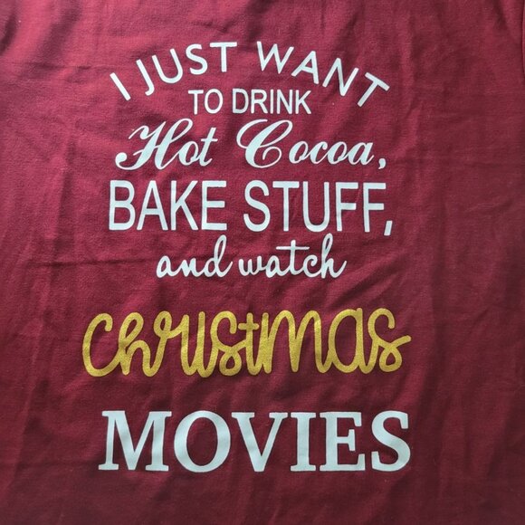 Christmas‎ Movie Baking Shirt Cocoa Holiday Spirit Winter Vibes Womens Small - Picture 3 of 6